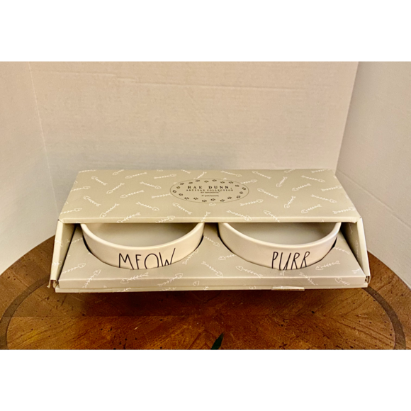 Rae Dunn Other - NWT Rae Dunn MEOW & PURR Cat Feeding Bowls